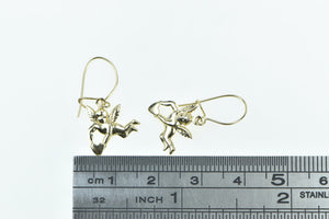 14K Cherub Baby Guardian Angel Cupid Valentine Earrings Yellow Gold