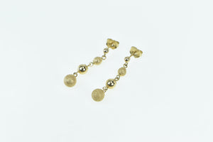 14K Tiered Ball Dangle Fashion Statement Earrings Yellow Gold