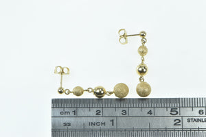 14K Tiered Ball Dangle Fashion Statement Earrings Yellow Gold