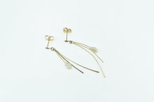 Load image into Gallery viewer, 14K Vintage Curved Bar Baroque Pearl Dangle Earrings Yellow Gold