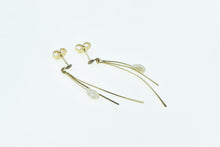 Load image into Gallery viewer, 14K Vintage Curved Bar Baroque Pearl Dangle Earrings Yellow Gold