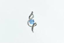 Load image into Gallery viewer, 14K LeVian Chocolatier Pendant Blue Topaz Diamond White Gold