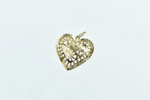 Load image into Gallery viewer, 14K Filigree Heart Love Symbol Valentine Romantic Charm/Pendant Yellow Gold