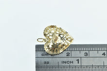 Load image into Gallery viewer, 14K Filigree Heart Love Symbol Valentine Romantic Charm/Pendant Yellow Gold