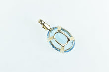 Load image into Gallery viewer, 14K Oval Blue Topaz Diamond Cluster Statement Pendant Yellow Gold