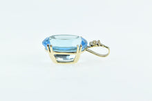 Load image into Gallery viewer, 14K Oval Blue Topaz Diamond Cluster Statement Pendant Yellow Gold