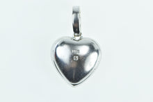 Load image into Gallery viewer, 14K Heart Blue Topaz Diamond Halo Love Symbol Pendant White Gold