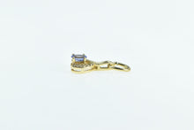 Load image into Gallery viewer, 14K Oval Tanzanite Diamond Vintage Statement Pendant Yellow Gold