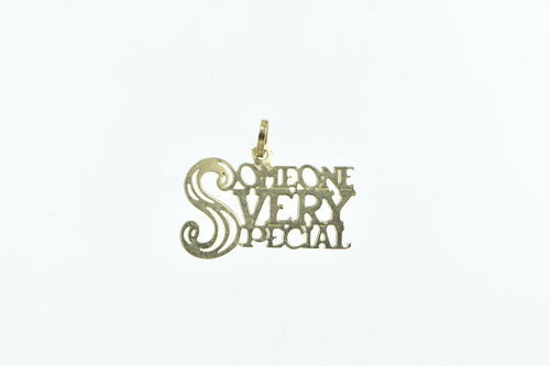 14K Someone Very Special Word Cut Out Charm/Pendant Yellow Gold