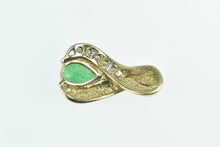 Load image into Gallery viewer, 10K Pear Emerald Diamond Accent Vintage Pendant Yellow Gold