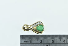 Load image into Gallery viewer, 10K Pear Emerald Diamond Accent Vintage Pendant Yellow Gold