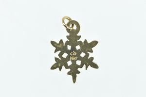 14K Snow Flake Cold Winter Weather Holiday Season Charm/Pendant Yellow Gold