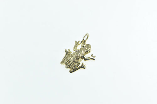 9K Frog Stylized Tropical Rainforest Animal Charm/Pendant Yellow Gold