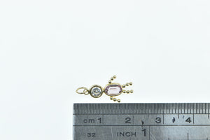 14K February Birthstone Baby CZ Child Mother Charm/Pendant Yellow Gold