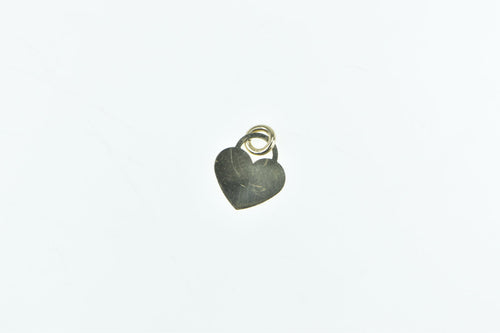 14K Heart Love Symbol Tag Simple Forget Me Not Charm/Pendant Yellow Gold