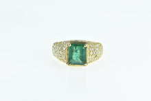 Load image into Gallery viewer, 14K 2.30 Ctw Natural Emerald Pave Diamond Ring Yellow Gold