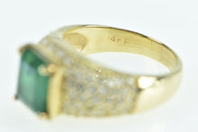 Load image into Gallery viewer, 14K 2.30 Ctw Natural Emerald Pave Diamond Ring Yellow Gold