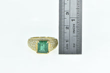 Load image into Gallery viewer, 14K 2.30 Ctw Natural Emerald Pave Diamond Ring Yellow Gold