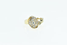 Load image into Gallery viewer, 14K 0.75 Ctw Baguette Diamond Swirl Vintage Cluster Ring Yellow Gold