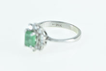 Load image into Gallery viewer, 14K 1.10 Ctw Emerald Diamond Halo Engagement Ring White Gold