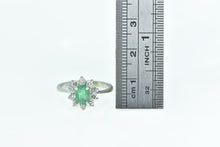 Load image into Gallery viewer, 14K 1.10 Ctw Emerald Diamond Halo Engagement Ring White Gold