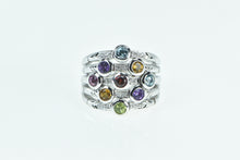 Load image into Gallery viewer, 14K Sonia B Bitton Diamond Layered Stacking Band Ring White Gold