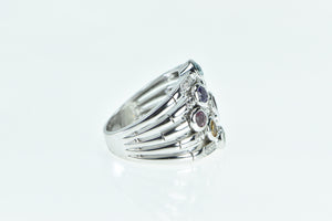 14K Sonia B Bitton Diamond Layered Stacking Band Ring White Gold