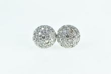 Load image into Gallery viewer, 14K 1950&#39;s 1.77 Ctw Diamond Domed Vintage Stud Earrings White Gold