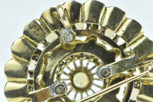 Load image into Gallery viewer, 14K Victorian Scalloped Blue Enamel Opal Ornate Pendant/Pin Yellow Gold