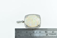 Load image into Gallery viewer, 18K Massive Natural Opal 0.83 Ctw Diamond Pendant White Gold