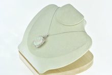 Load image into Gallery viewer, 18K Massive Natural Opal 0.83 Ctw Diamond Pendant White Gold