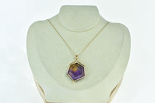 Load image into Gallery viewer, 18K Hexagon Honeycomb Ametrine Statement Pendant Yellow Gold