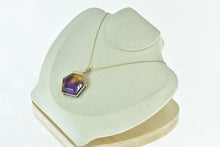 Load image into Gallery viewer, 18K Hexagon Honeycomb Ametrine Statement Pendant Yellow Gold