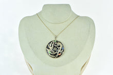 Load image into Gallery viewer, 14K Black Onyx Chinese Dragon Bi Ornate Pendant Yellow Gold