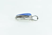 Load image into Gallery viewer, 14K Black Opal Diamond Accent Curvy Statement Pendant White Gold