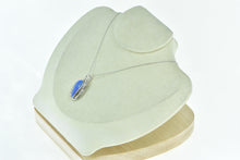 Load image into Gallery viewer, 14K Black Opal Diamond Accent Curvy Statement Pendant White Gold
