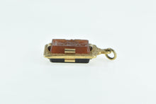 Load image into Gallery viewer, Gold Filled Victorian Reversible Onyx Carnelian Carved Pendant