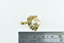 Load image into Gallery viewer, 18K 10.8mm Cultured Pearl Diamond Vintage Pendant Yellow Gold