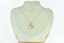 Load image into Gallery viewer, 18K 10.8mm Cultured Pearl Diamond Vintage Pendant Yellow Gold