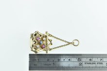 Load image into Gallery viewer, 14K Vintage 3D Purse Gemstone Hand Bag Fashion Pendant Yellow Gold