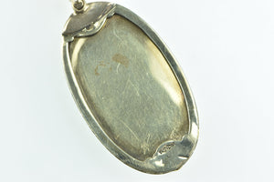 14K Victorian Ornate Antique Natural Opal Diamond Pendant Yellow Gold