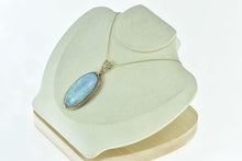 Load image into Gallery viewer, 14K Victorian Ornate Antique Natural Opal Diamond Pendant Yellow Gold
