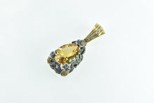 Load image into Gallery viewer, 14K 24.89 Ctw Pear Citrine Ornate Pave Frog Pendant Yellow Gold