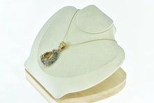 Load image into Gallery viewer, 14K 24.89 Ctw Pear Citrine Ornate Pave Frog Pendant Yellow Gold