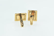 Load image into Gallery viewer, 18K 1960&#39;s Vintage Green Agate Ornate Men&#39;s Cuff Links Yellow Gold