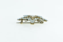 Load image into Gallery viewer, 14K Victorian Forget Me Not Star Enamel Flower Pin/Brooch Yellow Gold