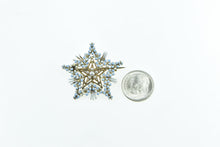 Load image into Gallery viewer, 14K Victorian Forget Me Not Star Enamel Flower Pin/Brooch Yellow Gold