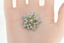 Load image into Gallery viewer, 14K Victorian Forget Me Not Star Enamel Flower Pin/Brooch Yellow Gold