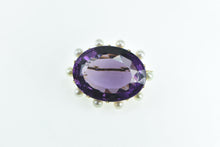 Load image into Gallery viewer, 18K Victorian Oval Amethyst Pearl Ornate Statement Pin/Brooch Yellow Gold