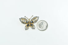 Load image into Gallery viewer, 14K Marquise Sapphire Diamond Ornate Butterfly Pendant/Pin Yellow Gold